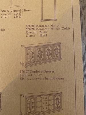 TOUR NAVACA By STANLEY 6 DRAWER DRESSER WITH 2 MIRRORS