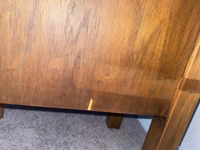 ANTIQUE 2 DRAWER NIGHT STAND AND GLASS GLOBE LAMP (2of2)