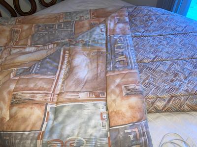 QUEEN BED COMFORTER SET WITH ELECTRIC HEATED MATTRESS PAD AND REGULAR MATTRESS PAD