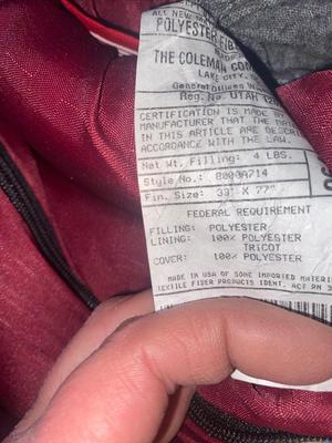 COLEMAN SLEEPING BAGS AND PILLOWS