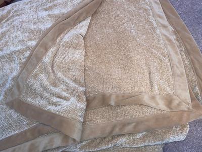 FULL SIZE CHANEL BLANKET AND THROW PILLOWS