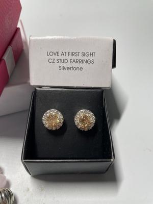 NIB Avon Ring watch, Breast Cancer Awareness bracelet, Love at First Sight earrings
