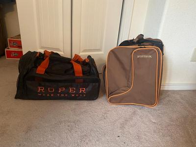 LIKE NEW ROPER DUFFEL & STETSON BOOT BAG