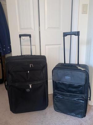 DELSEY SUITCASE AND NEAT CARRY ON THAT DOUBLES AS A BRIEFCASE