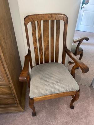 CAPTAINS CHAIR AND BEVELED MIRROR