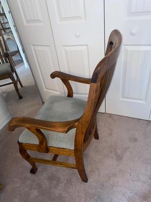 CAPTAINS CHAIR AND BEVELED MIRROR