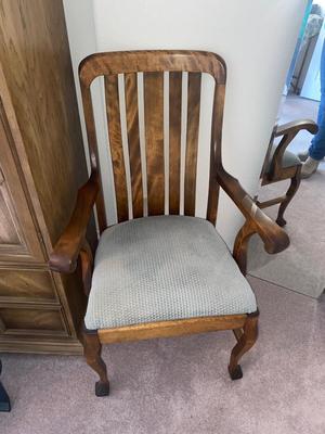 CAPTAINS CHAIR AND BEVELED MIRROR