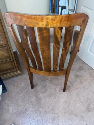 CAPTAINS CHAIR AND BEVELED MIRROR