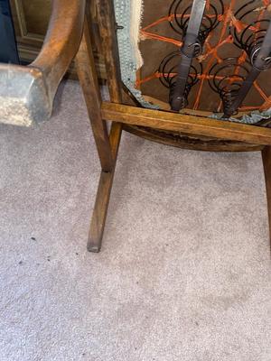 CAPTAINS CHAIR AND BEVELED MIRROR