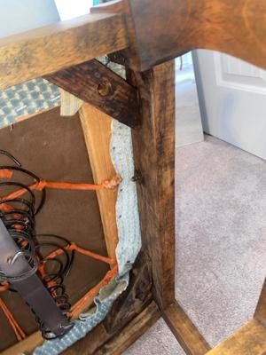 CAPTAINS CHAIR AND BEVELED MIRROR