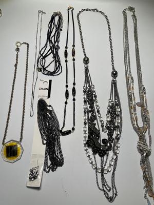 Silver & black necklaces