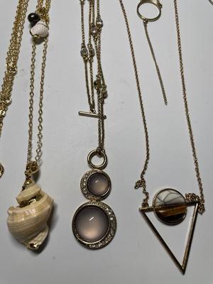 Necklaces with gold-tones