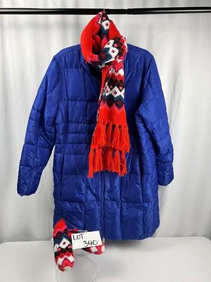 Lot L 340 Lands End Women’s Winter Coat NWT Scarf and Mittens