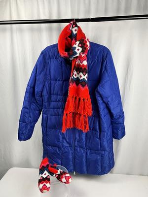 Lot L 340 Lands End Women’s Winter Coat NWT Scarf and Mittens