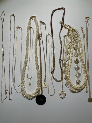 Pearl & gold-tone necklaces