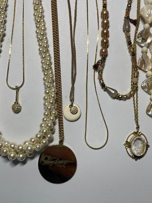 Pearl & gold-tone necklaces