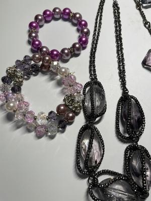 Purple-tone necklaces & bracelets