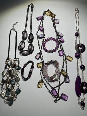 Purple-tone necklaces & bracelets