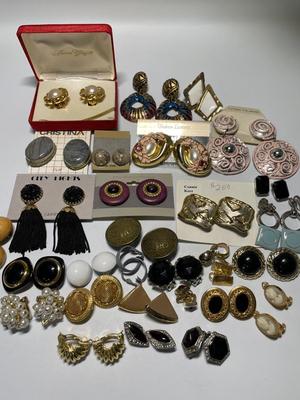 Large lot clip-on earrings