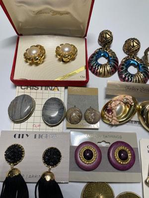 Large lot clip-on earrings