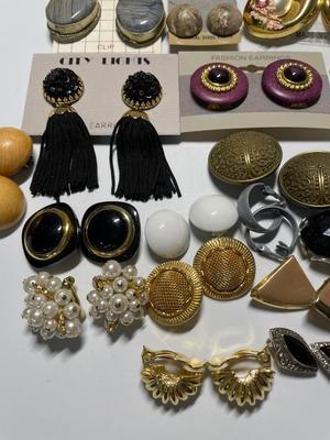 Large lot clip-on earrings
