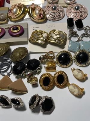 Large lot clip-on earrings