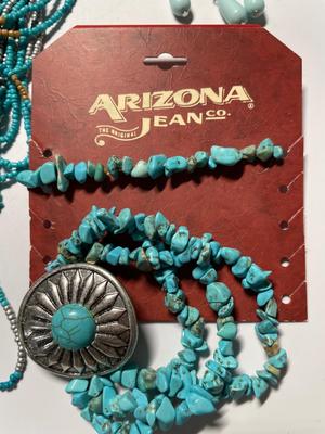 Turquoise colored jewelry