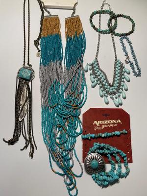 Turquoise colored jewelry