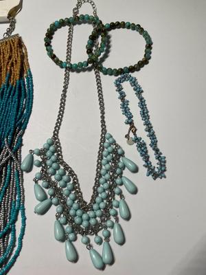 Turquoise colored jewelry