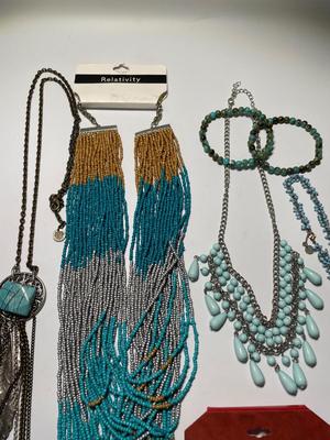 Turquoise colored jewelry