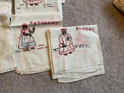 7 WEEK DAY CHORES EMBROIDERED TEA TOWELS