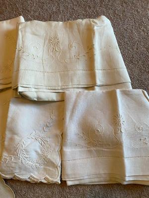 EMBROIDERED TEA TOWELS, NAPKINS, PILLOW CASES AND MORE!
