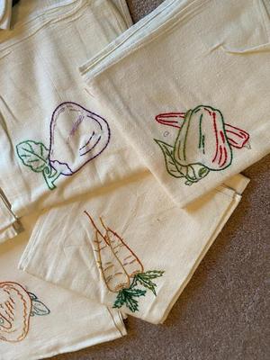 EMBROIDERED TEA TOWELS, NAPKINS, PILLOW CASES AND MORE!