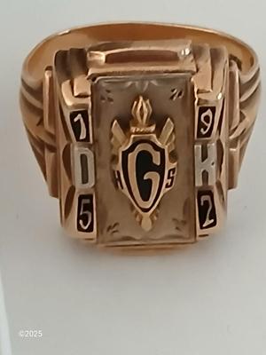 Vintage 1952 10k High school class ring