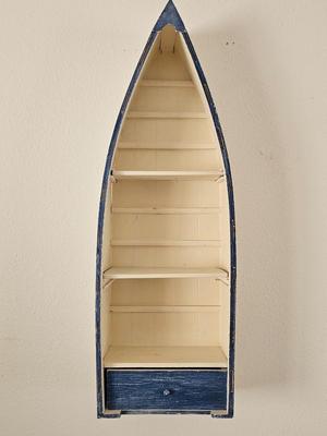 Wooden Knick-knack boat shelf - Nautical Beach decor