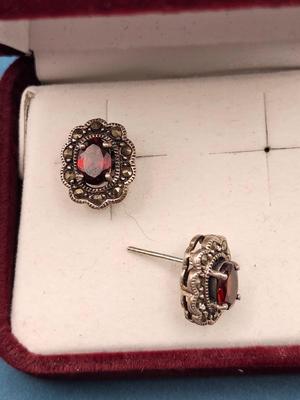 Rubellite Tourmaline Pierced Earrings