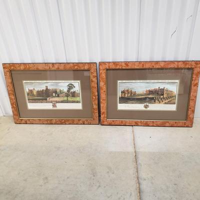 Set of Wood Framed English Historical Prints (1008-BM)