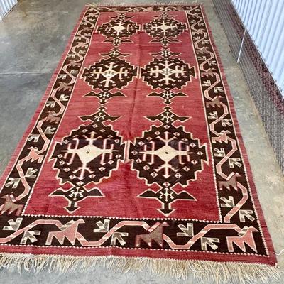 Rose & Brown Rectangular Turkish Rug (1018CR-ES)