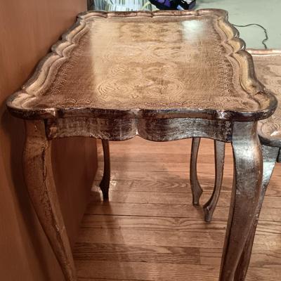 LOT 5: Vintage Florentine-Style Gilt Nesting Tables