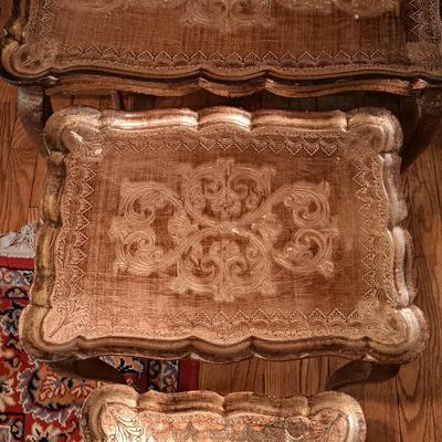 LOT 5: Vintage Florentine-Style Gilt Nesting Tables