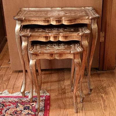 LOT 5: Vintage Florentine-Style Gilt Nesting Tables