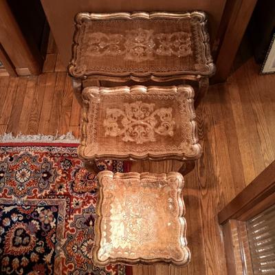 LOT 5: Vintage Florentine-Style Gilt Nesting Tables