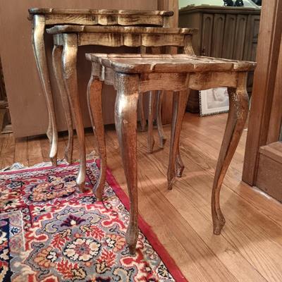 LOT 5: Vintage Florentine-Style Gilt Nesting Tables