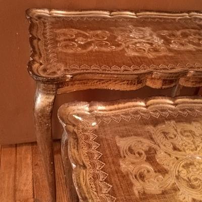LOT 5: Vintage Florentine-Style Gilt Nesting Tables