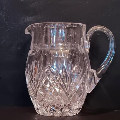 LOT 7: Galway Crystal Ashford Juice Pitcher with (Set of 12) Double Old Fashioned Glasses