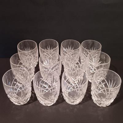 LOT 7: Galway Crystal Ashford Juice Pitcher with (Set of 12) Double Old Fashioned Glasses