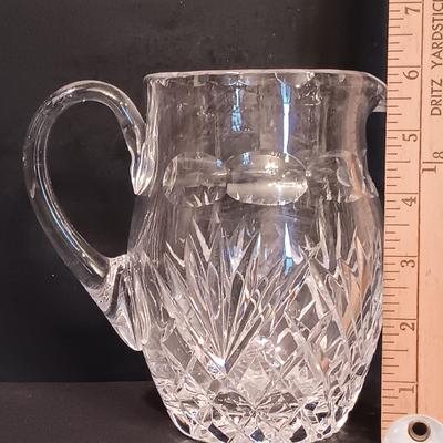 LOT 7: Galway Crystal Ashford Juice Pitcher with (Set of 12) Double Old Fashioned Glasses