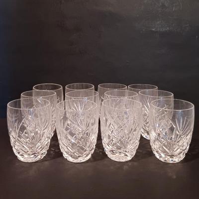 LOT 7: Galway Crystal Ashford Juice Pitcher with (Set of 12) Double Old Fashioned Glasses