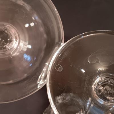 LOT 8: Galway Crystal (Set of 2) Renmore Whiskey Glasses with (Set of 10) Ashford Champagne Glasses