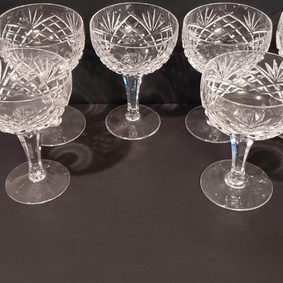 LOT 8: Galway Crystal (Set of 2) Renmore Whiskey Glasses with (Set of 10) Ashford Champagne Glasses